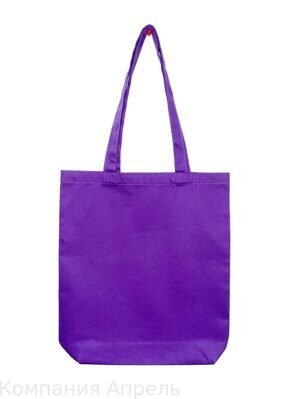 Сумка шоппер фиолетовая размер 42 х 34 см, c защипом 5см, ручки 50см