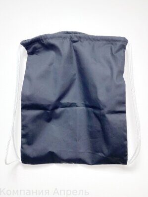 Рюкзак промо из полиэстра синий размером 33х42 с белой шнуровкой