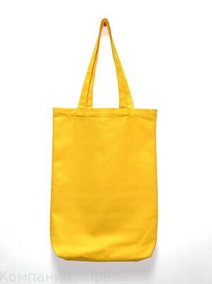Сумка шоппер желтая размер 50 х 35 см, c защипом 6см, ручки 58х3см